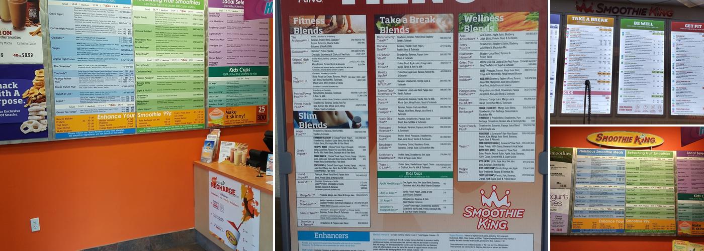 Smoothie King Menu