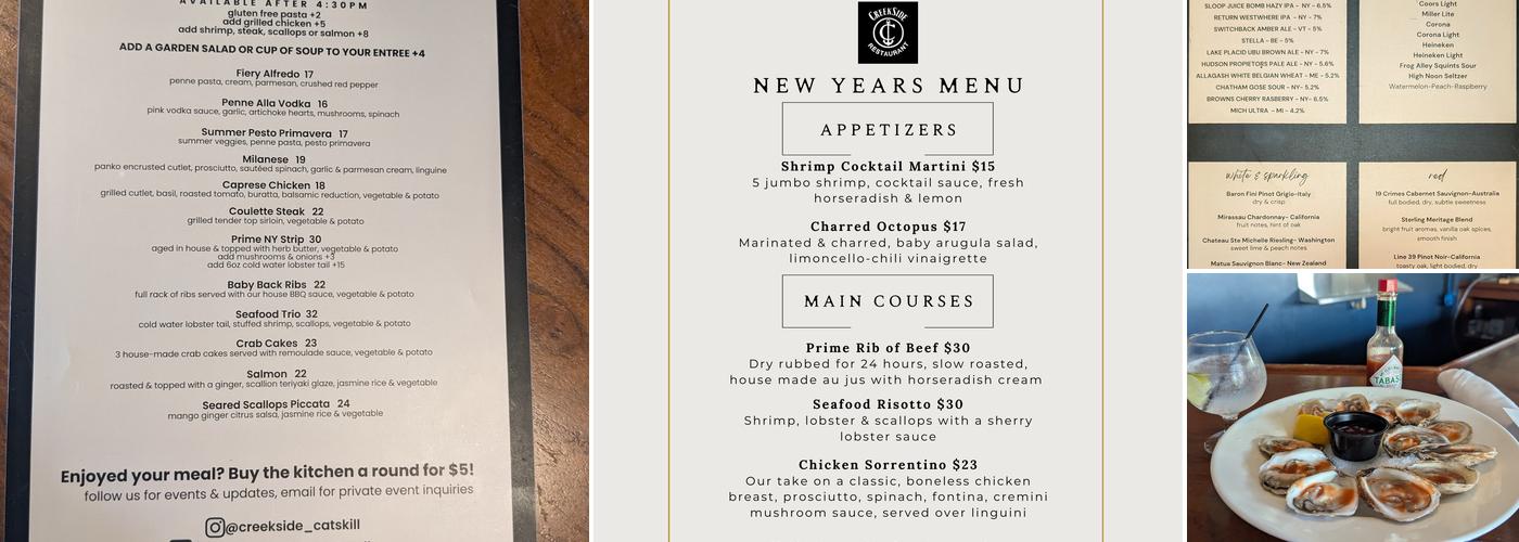 Creekside Menu