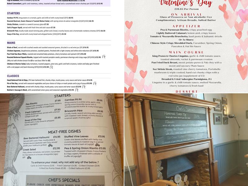 The White Horse Menu