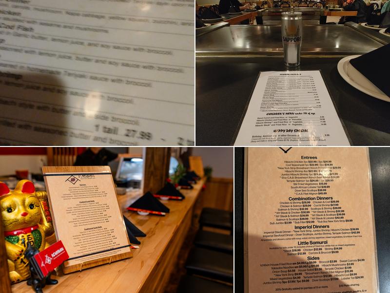 Ichiban Japanese Seafood Steakhouse Menu
