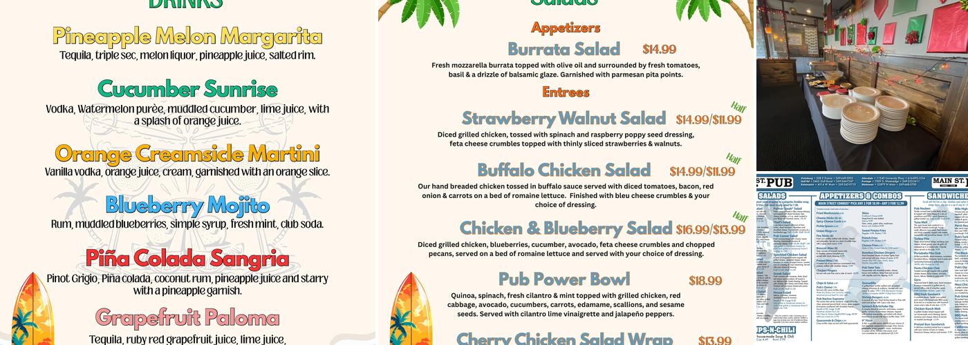 Main St. Pub Menu
