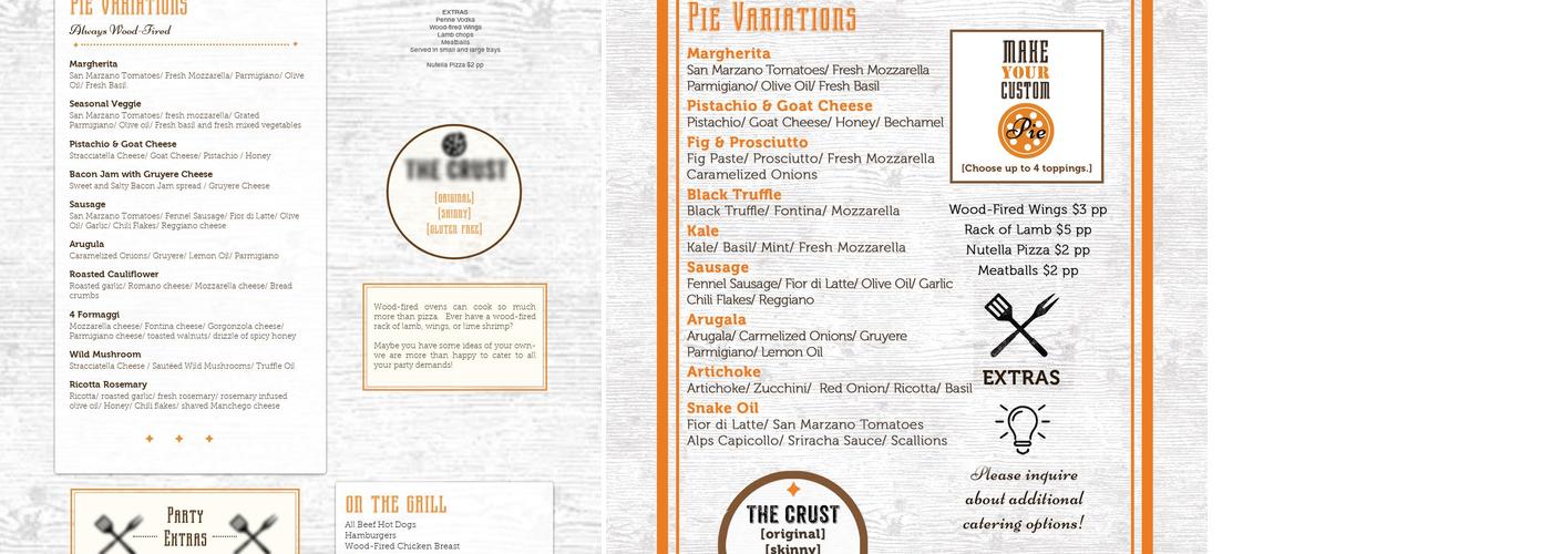 Mobile Pie Truck Menu