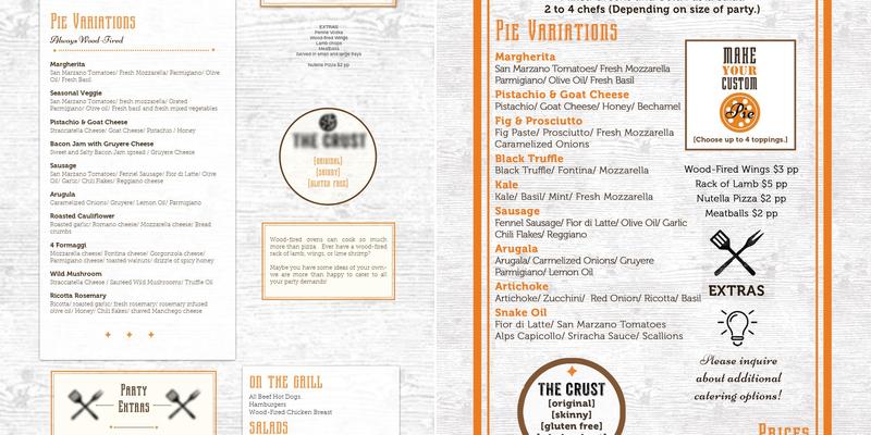 Mobile Pie Truck Menu