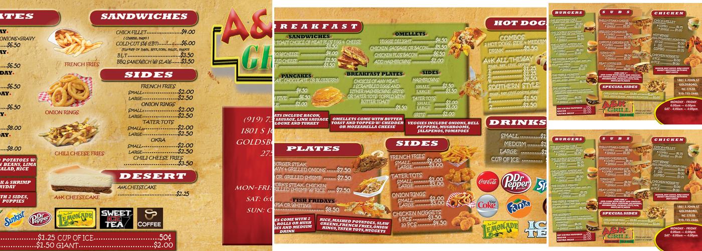 A&K Grill Menu