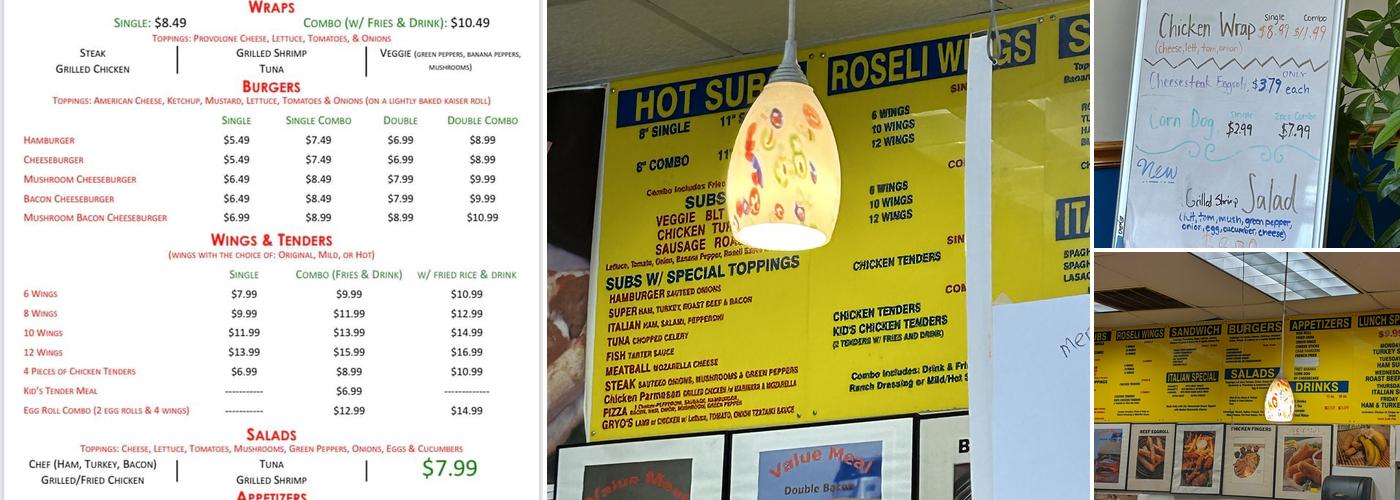 Roseli Philly Steak Sub Menu