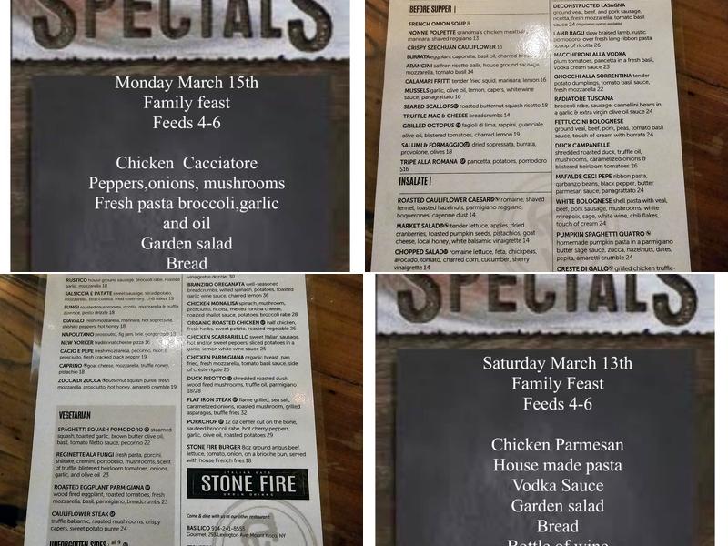 Stone Fire Menu