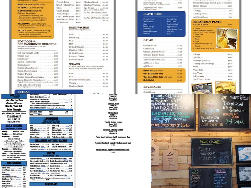 Bill's Grill Menu