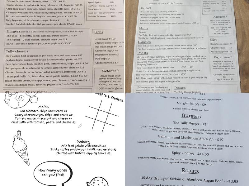 The Tollemache Arms Menu