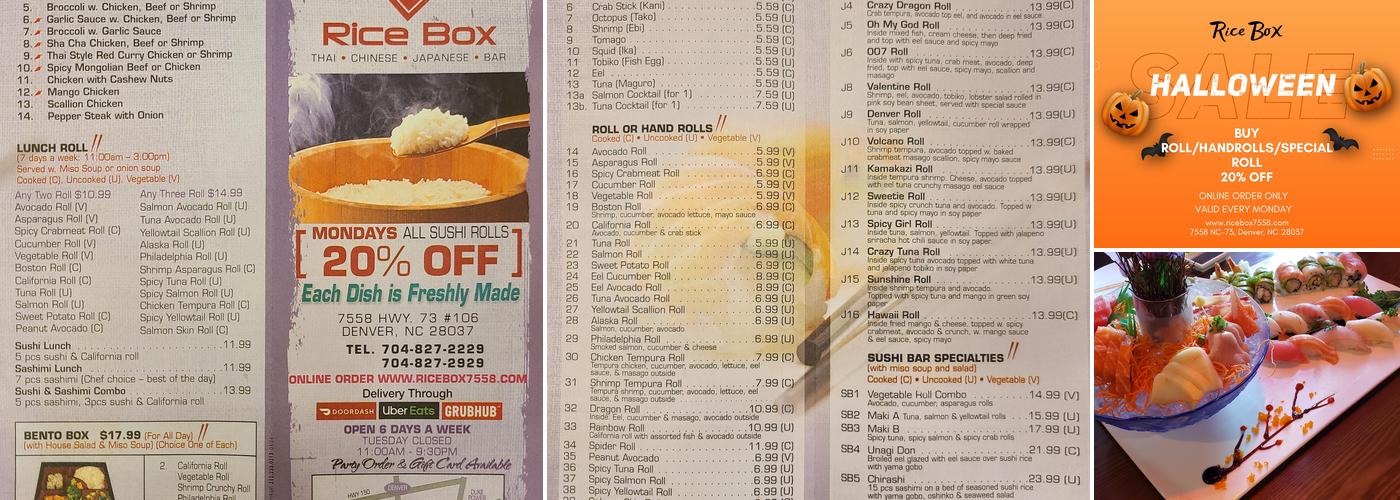 Rice Box Menu