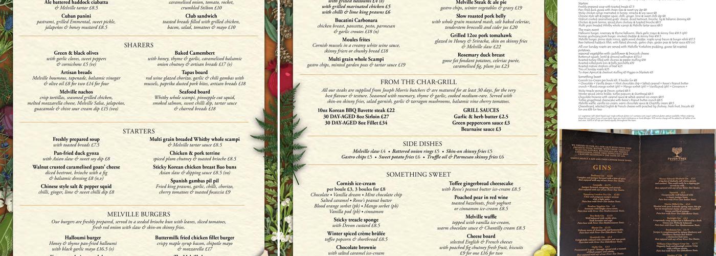 Whyte Melville Menu