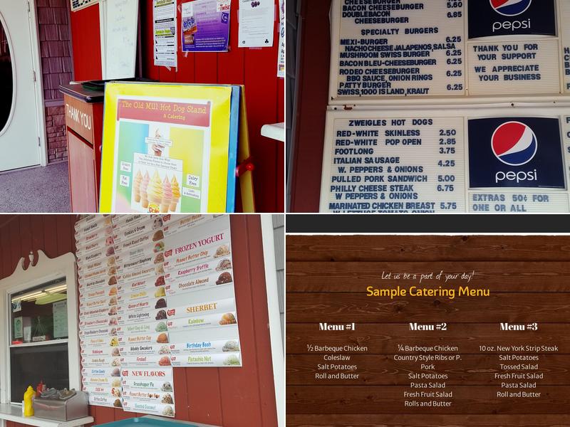 Old Mill Hot Dog Stand Menu
