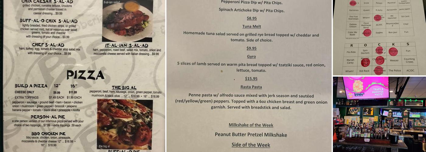 Big Al's Pub & Grubberia Menu