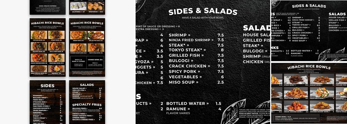 Ninja Hibachi Express Menu