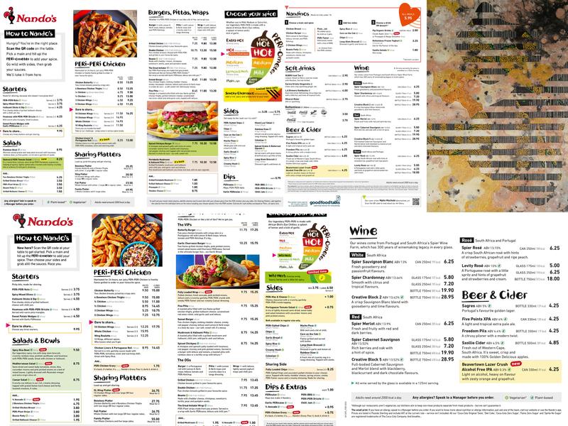 Nando's Victoria - Wilton Road Menu