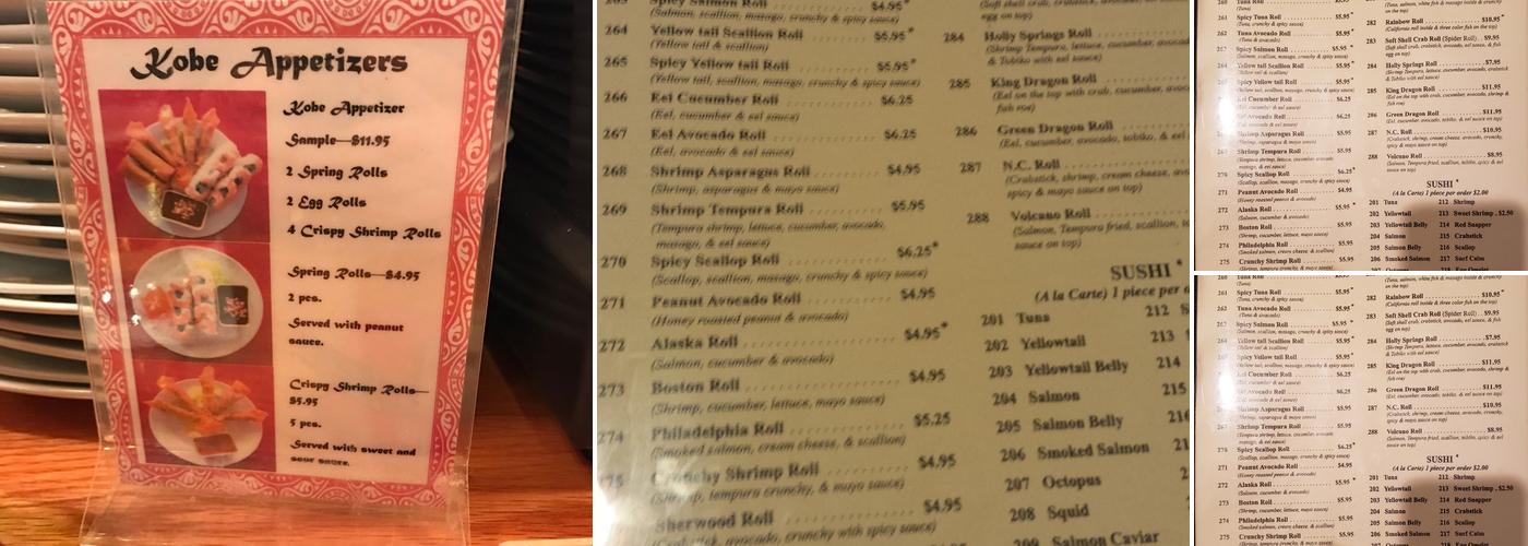 Kobe Hibachi & Sushi Menu