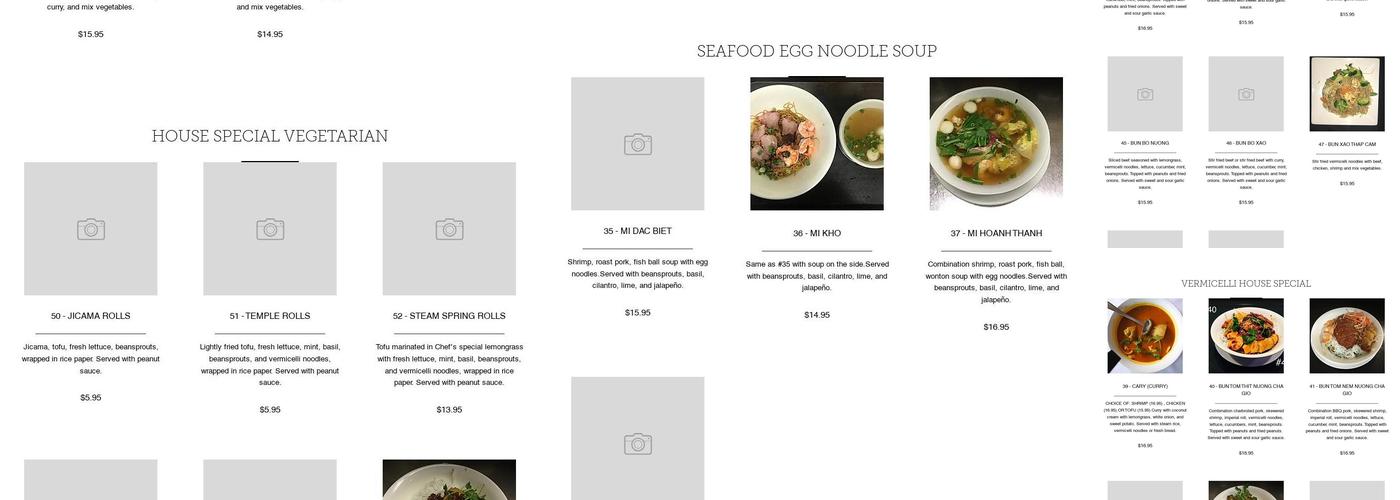 Ben Thanh Restaurant Menu