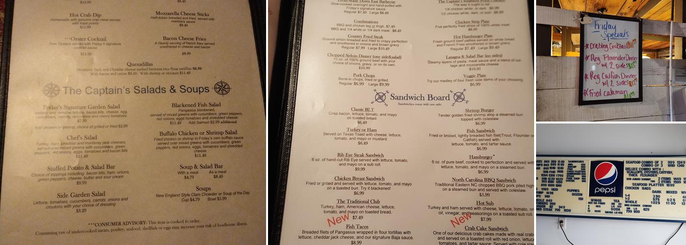 Friday's 1890 Seafood & BBQ Menu