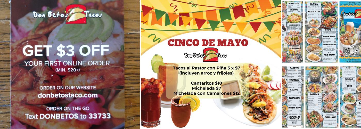 Don Beto's Tacos - Raleigh Menu