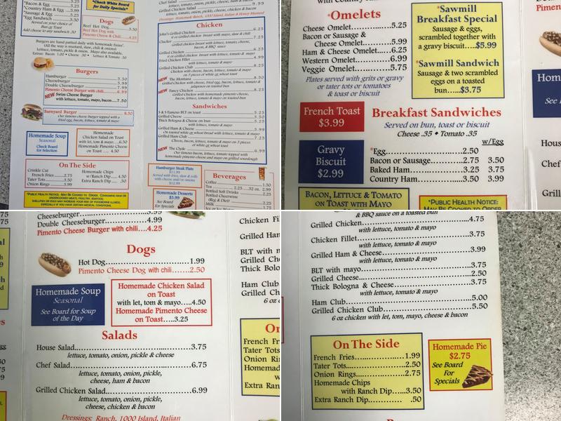S & S Grill Menu
