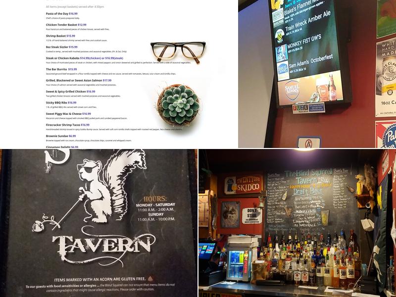 The Blind Squirrel Tavern Menu