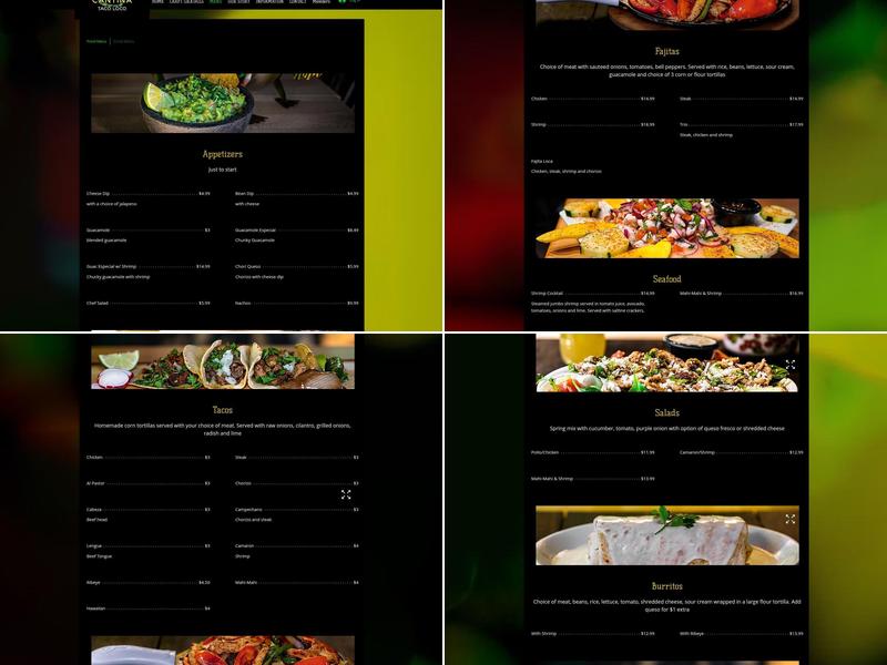 Cantina Taco Loco Menu