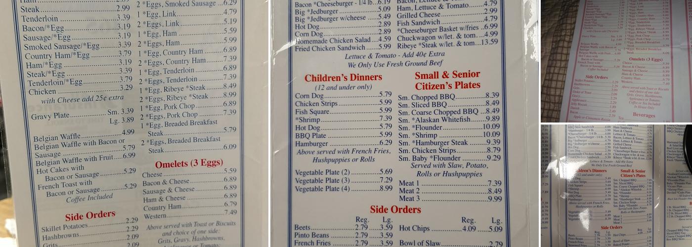 Jed's Bar-B-Que Menu