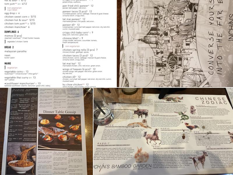 Inchin's Bamboo Garden Menu