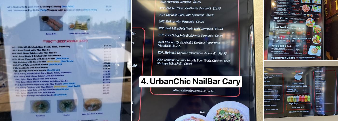 Phở 919 Restaurant Menu