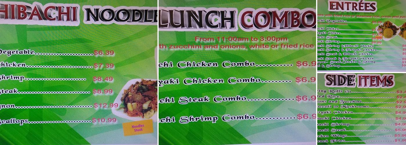 Tokyo's Express Menu