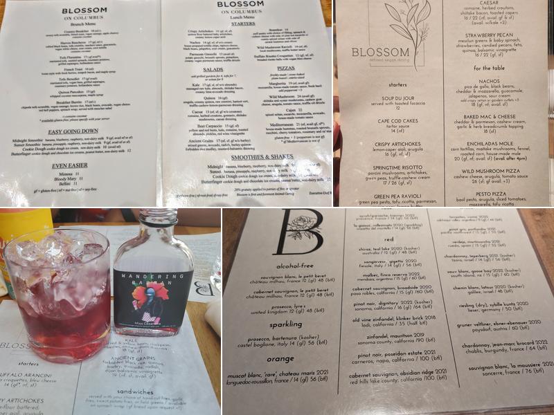 Blossom on Columbus Menu