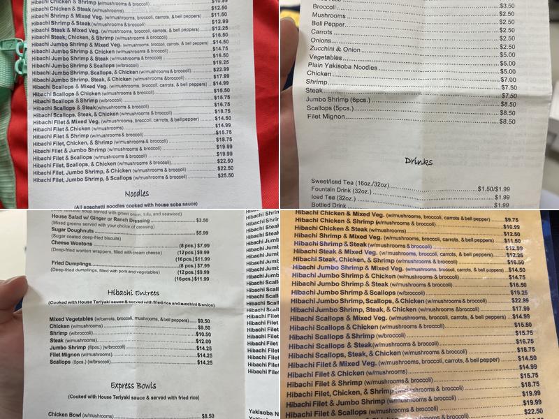Hibachi Express Menu