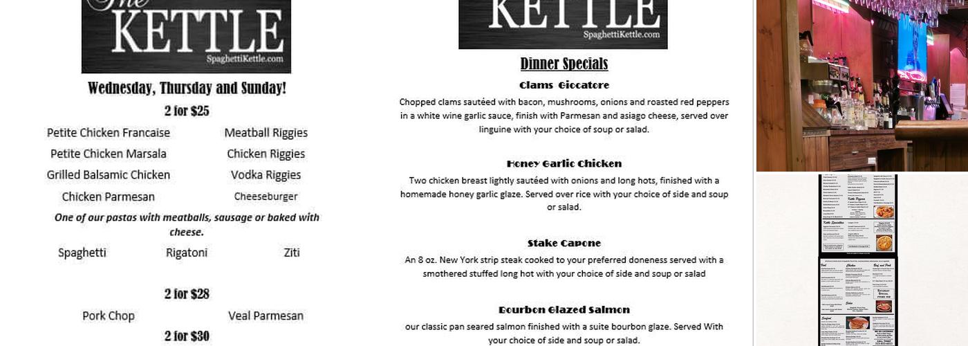 Spaghetti Kettle Menu