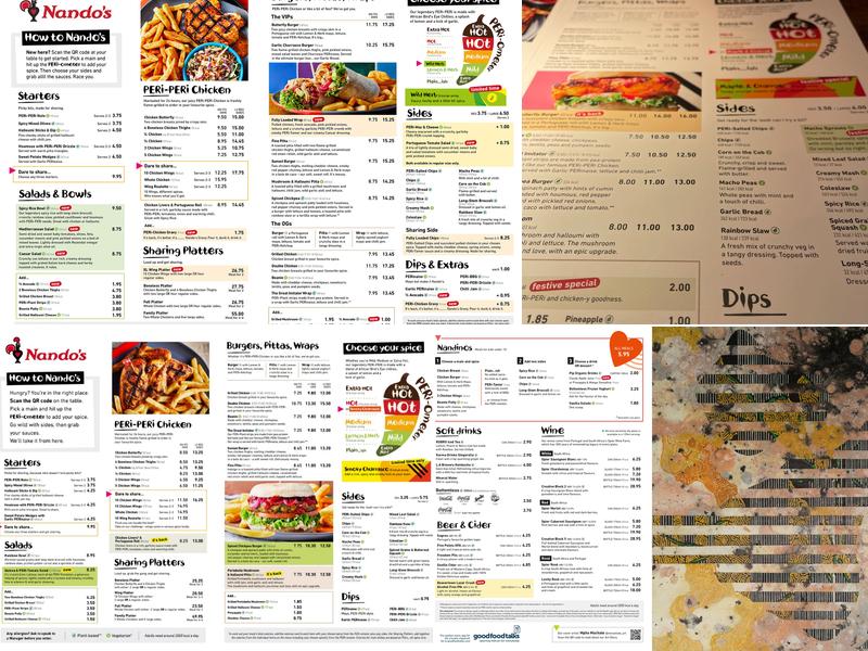 Nando's Euston Menu
