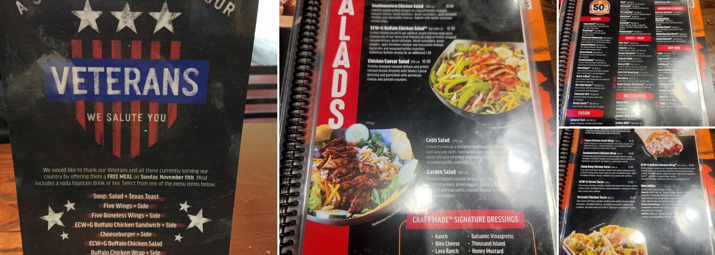 East Coast Wings + Grill Menu