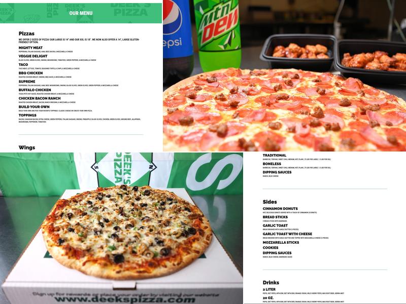 Deek's Pizza Menu