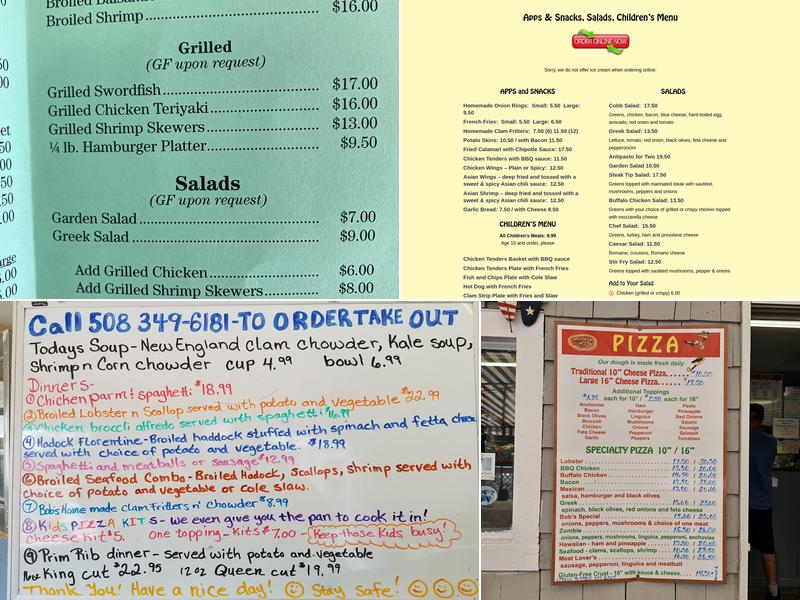 Bob's Sub and Cone Family Restaurant Menu