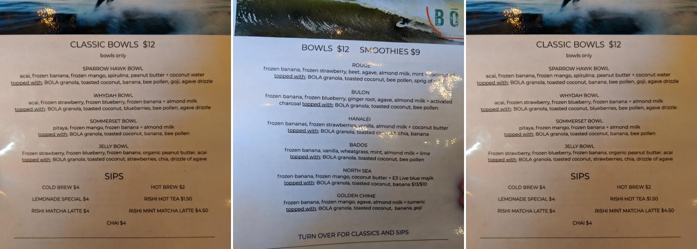 BOL Menu