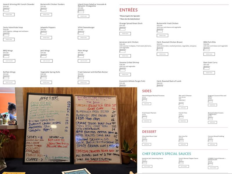 Chef Deon's Kitchen Menu