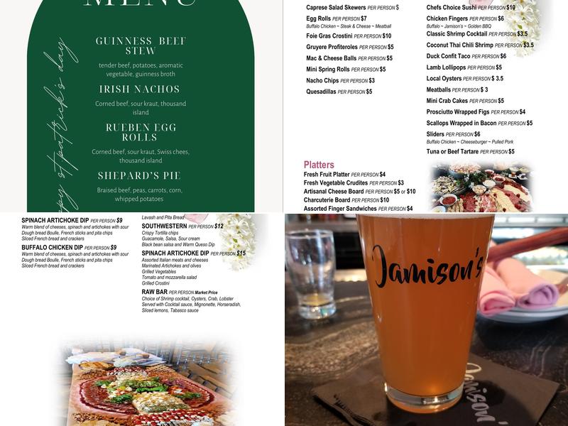 Jamison’s Menu