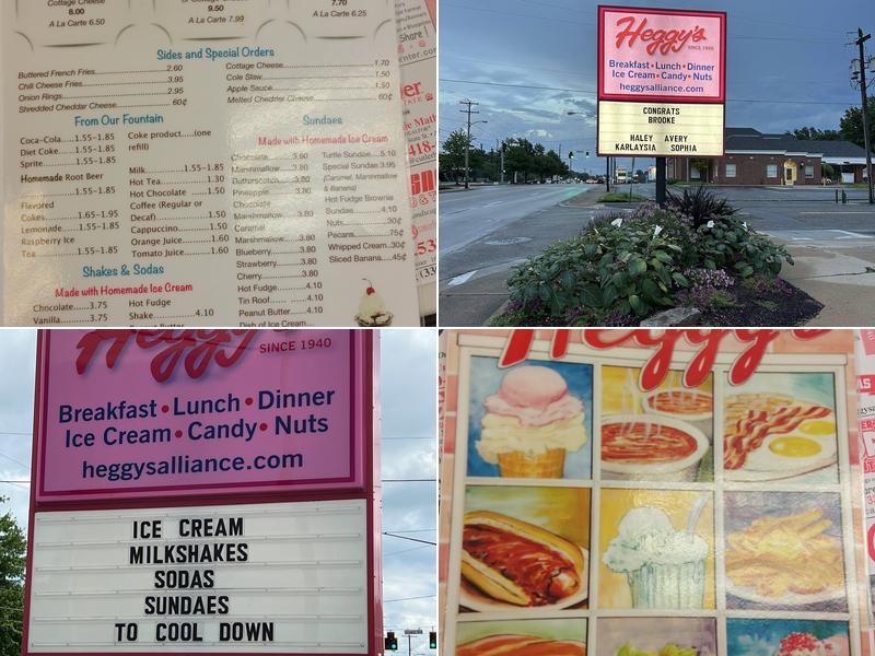 Heggy's Confectionery Menu