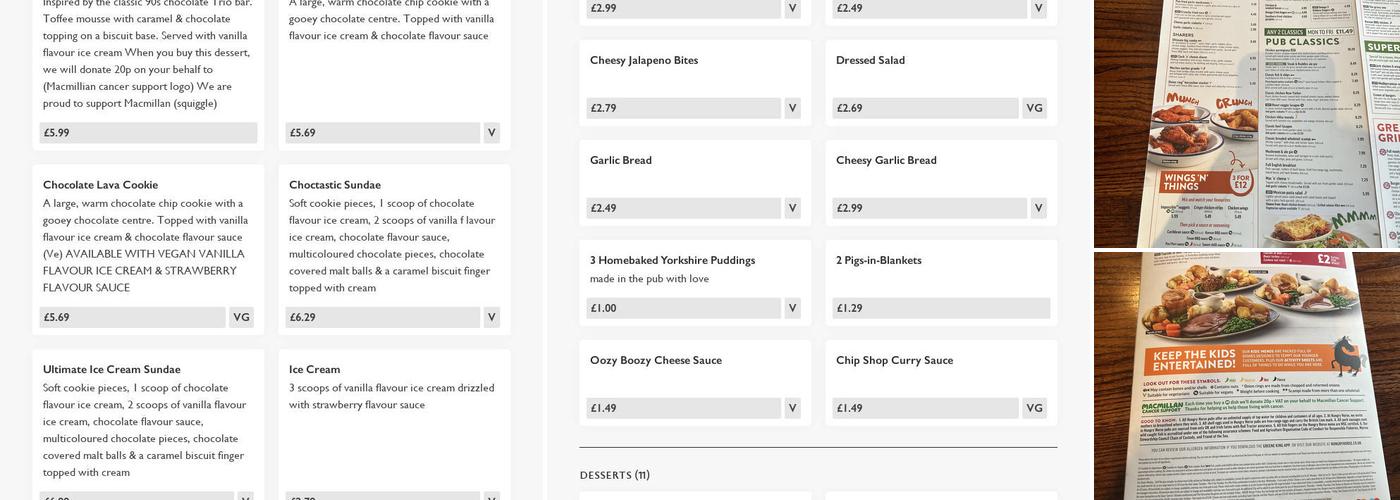 Lord Ted - Pub & Carvery Menu