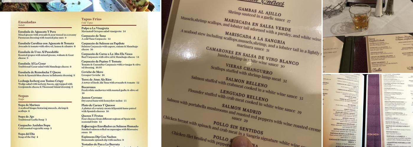 Sangria Y Tapas Menu