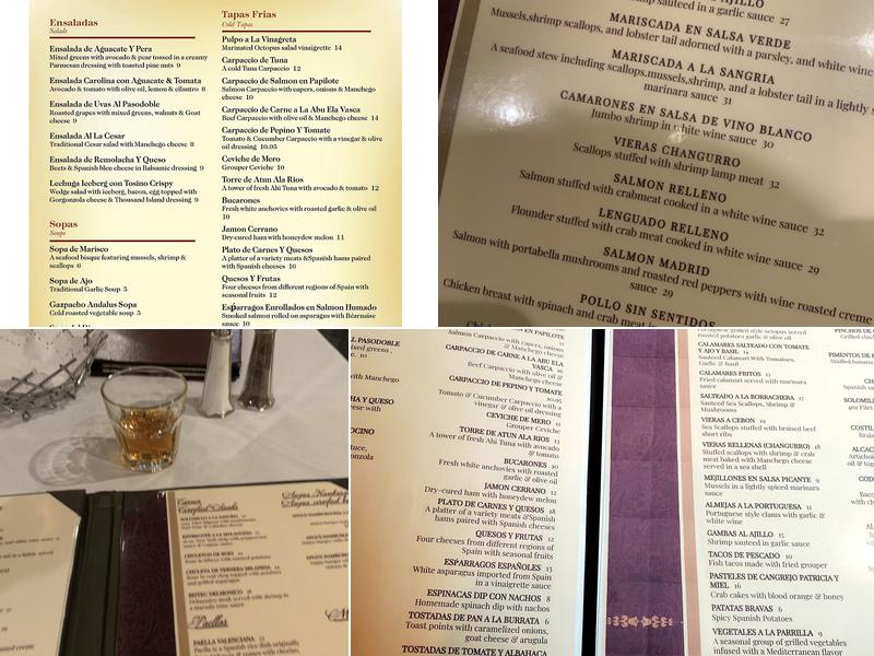 Sangria Y Tapas Menu