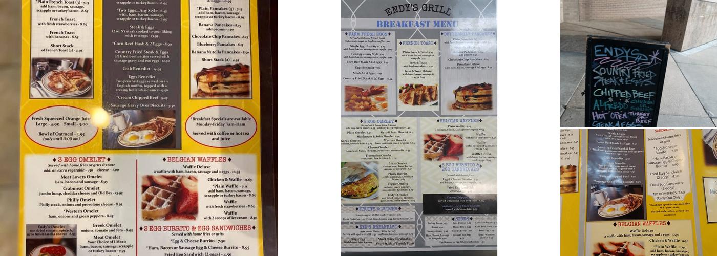 Endy's Grill Menu