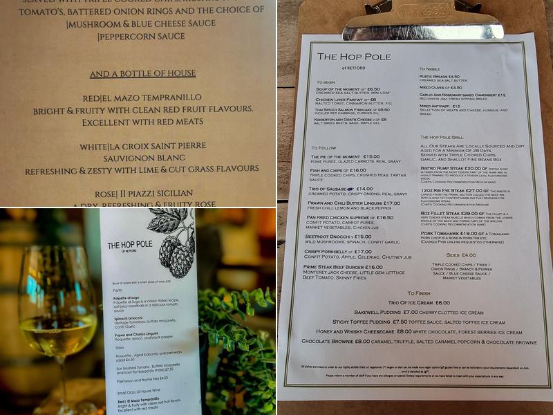 The Hop Pole Menu