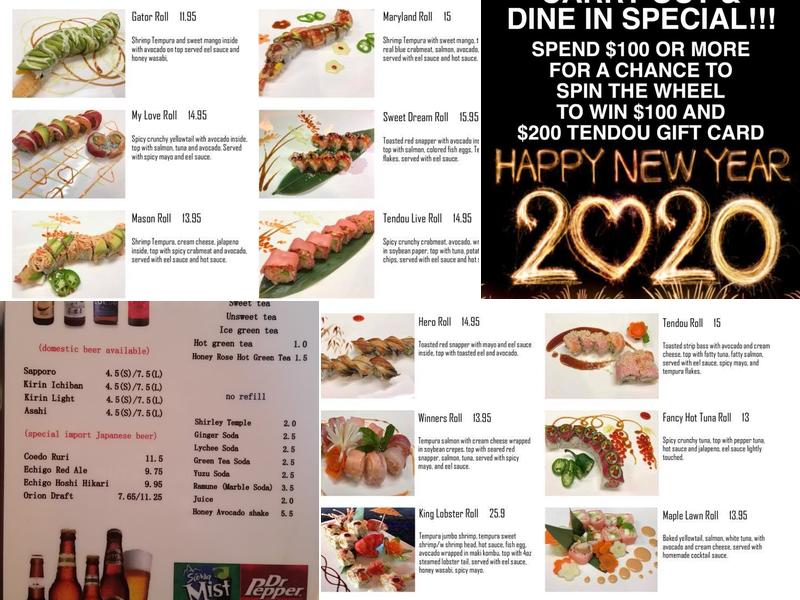 Sushi Tendou Menu