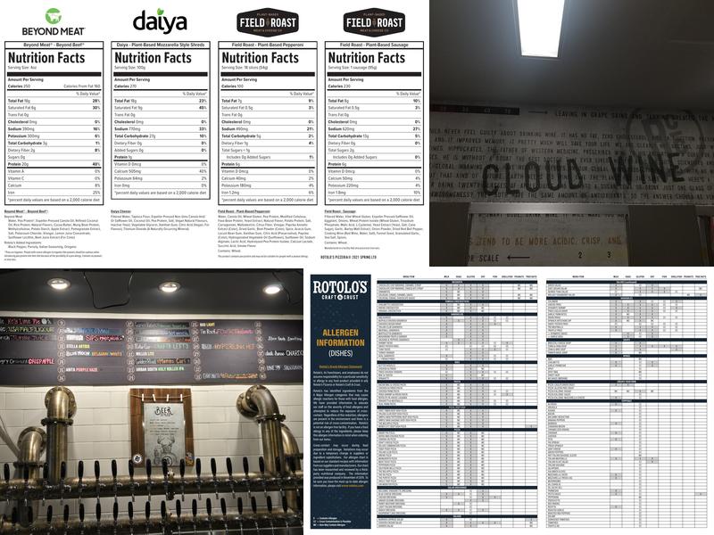 Rotolo's Craft & Crust Menu