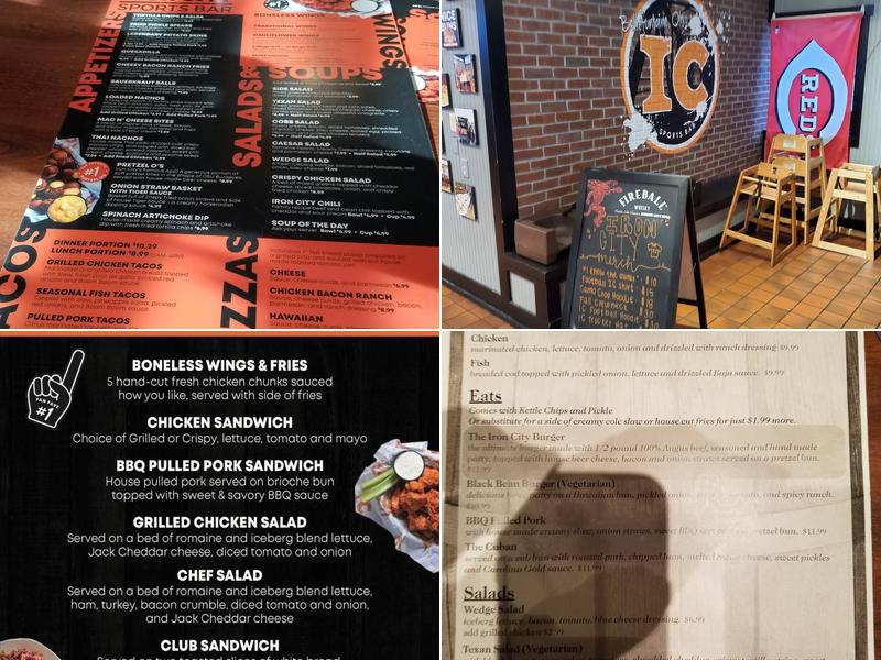 Iron City Sports Bar Menu