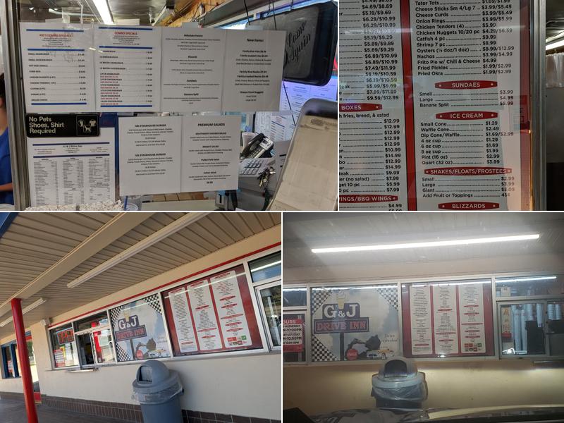 G & J Drive Inn Menu