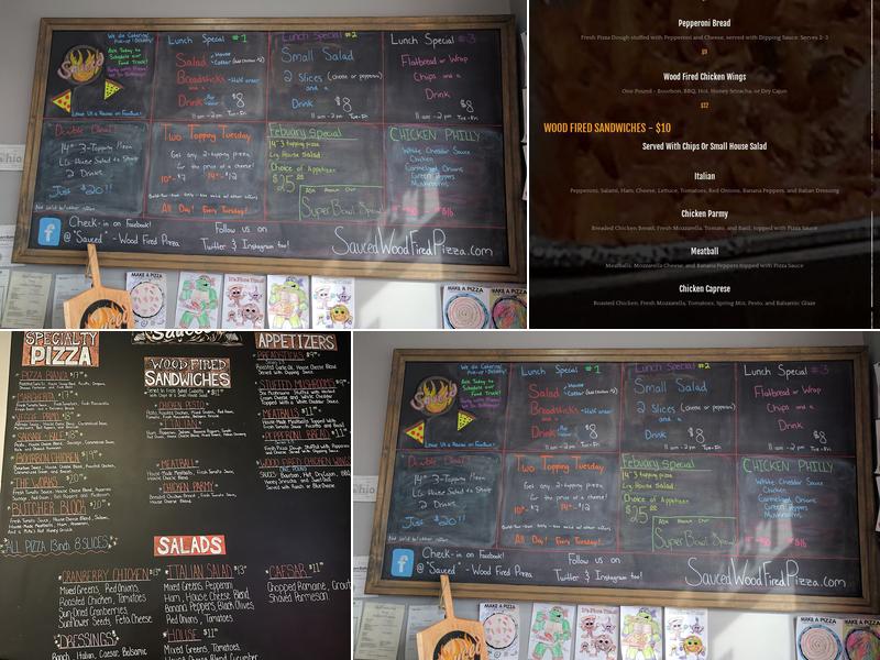 Sauced Wood Fired Pizza Menu